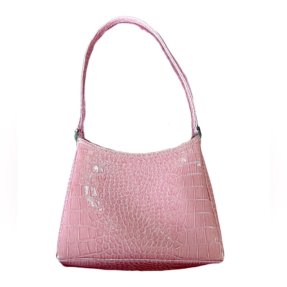 Vintage Y2K Pink Faux Crocodile Embossed Leather Women’s Liz Claiborne Bag